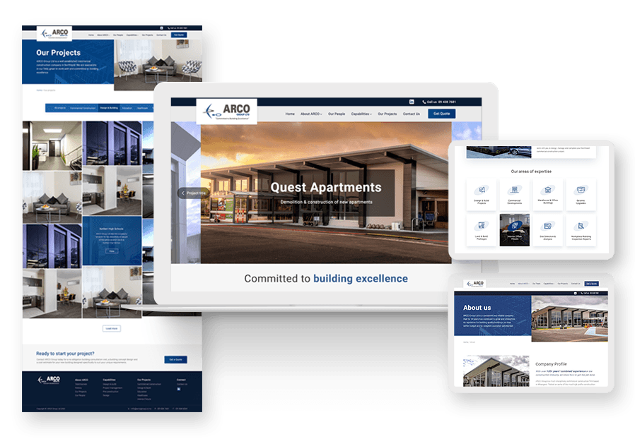 Detopilungana created the website for construction company ARCO to present their services